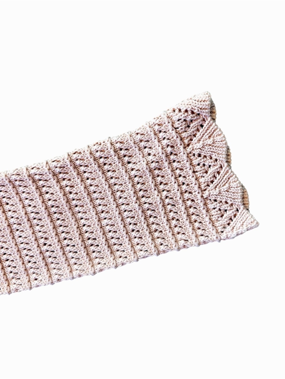 American Eagle Blush Pink Long sleeve Crochet Open-Weave Top Size M - Picture 2 of 6